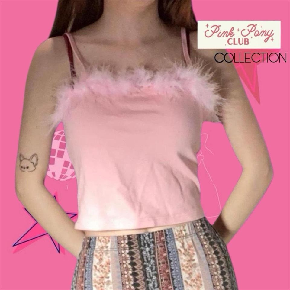 Sugar Thrillz By Dolls Kill Dream Fantasy Marabou Tank In Pink