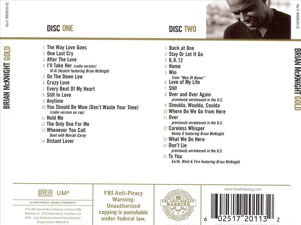 Brian Mcknight Gold New Cd