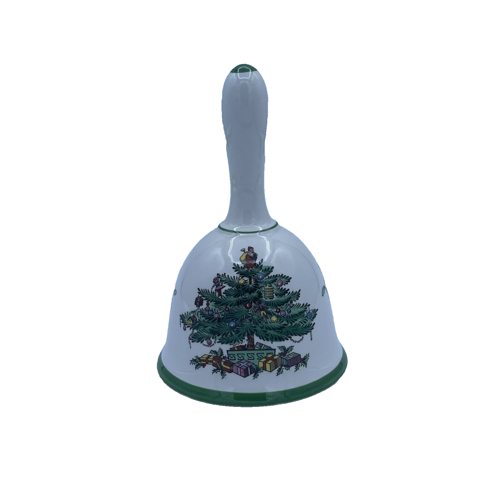 Vintage Spode Christmas Tree Bell Santa Holidays England 5.5”