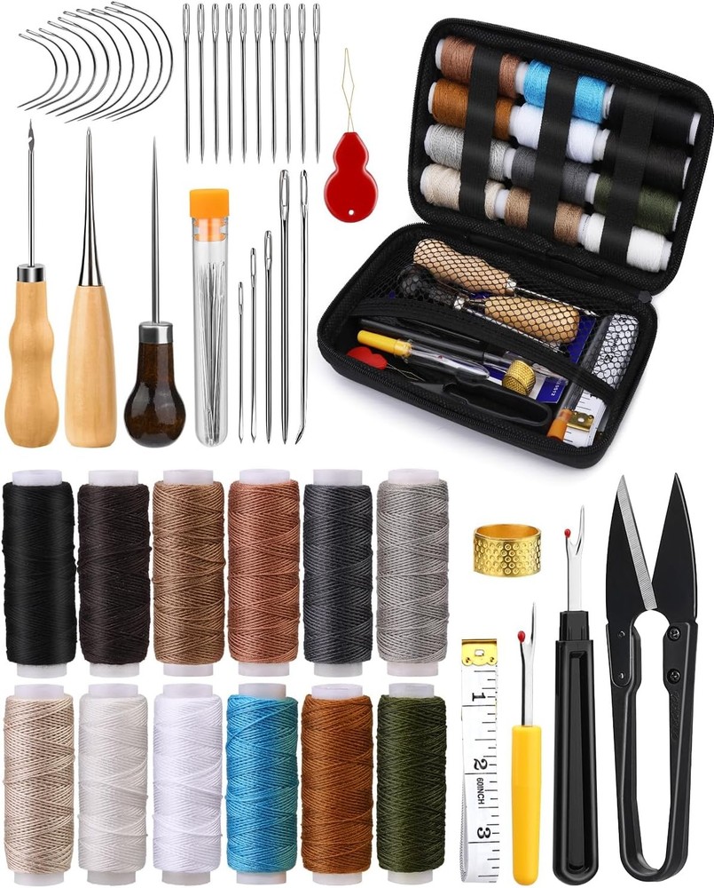 Heavy Duty Sewing Kit with Upholstery Thread and Needles