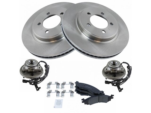 Front Brake Pad and Rotor and Wheel Hub Kit fits Explorer Sport Trac 89BNRT