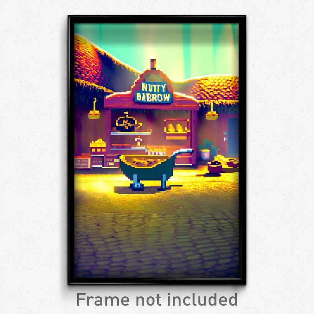 Pixel Art Poster - Nutty Barrow (8 Bit Psychedelic Trippy Video Game Print)