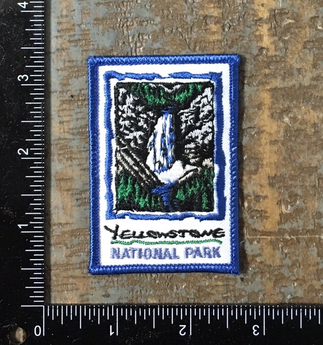 Vintage YELLOWSTONE NATIONAL PARK Waterfall Scenic View Travel Souvenir Patch