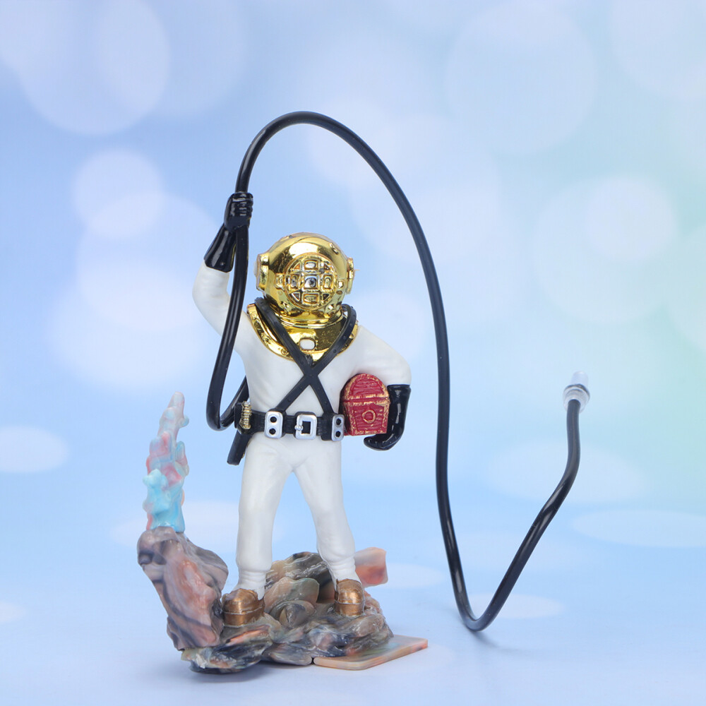Scuba Tank Mini Air Pump Aquarium Diver Ornament Underwater Decor
