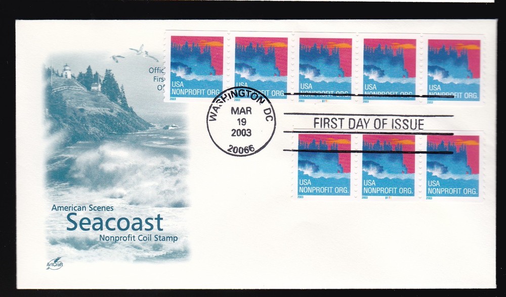 Sea Coast #3775 Us First Day Cover 2003, Artcraft Cachet Fdc