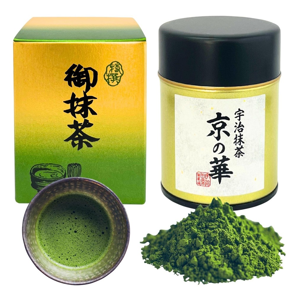 Premium Uji Matcha Kyo no Hana 40g Can by Kyoto Ujitawara Tea Factory