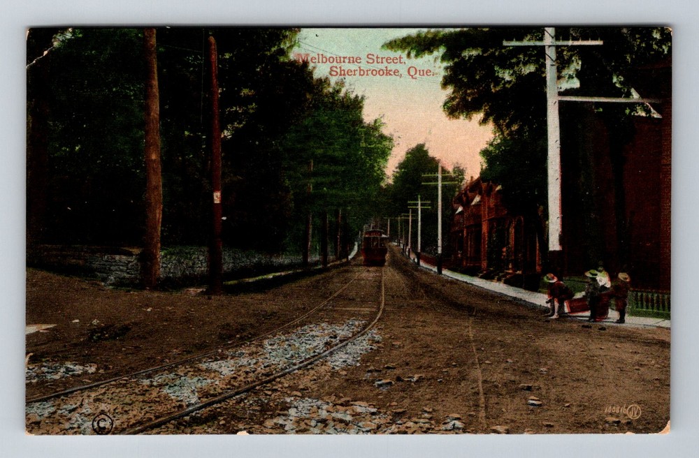 Canada- Quebec Sherbrooke Melbourne Street Train Old Post View Vintage Postcard