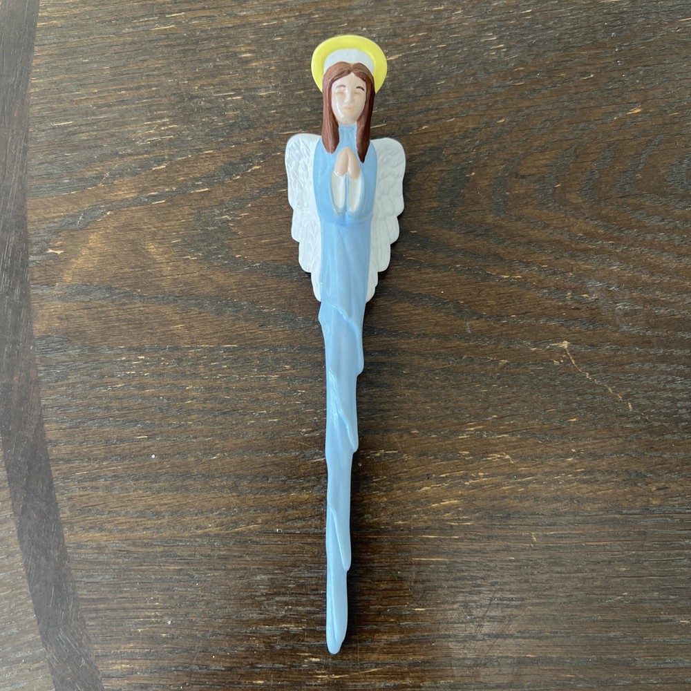 Icicle Angel Ornament Vintage 90s Christmas Holiday Pink Tree Decor Religious