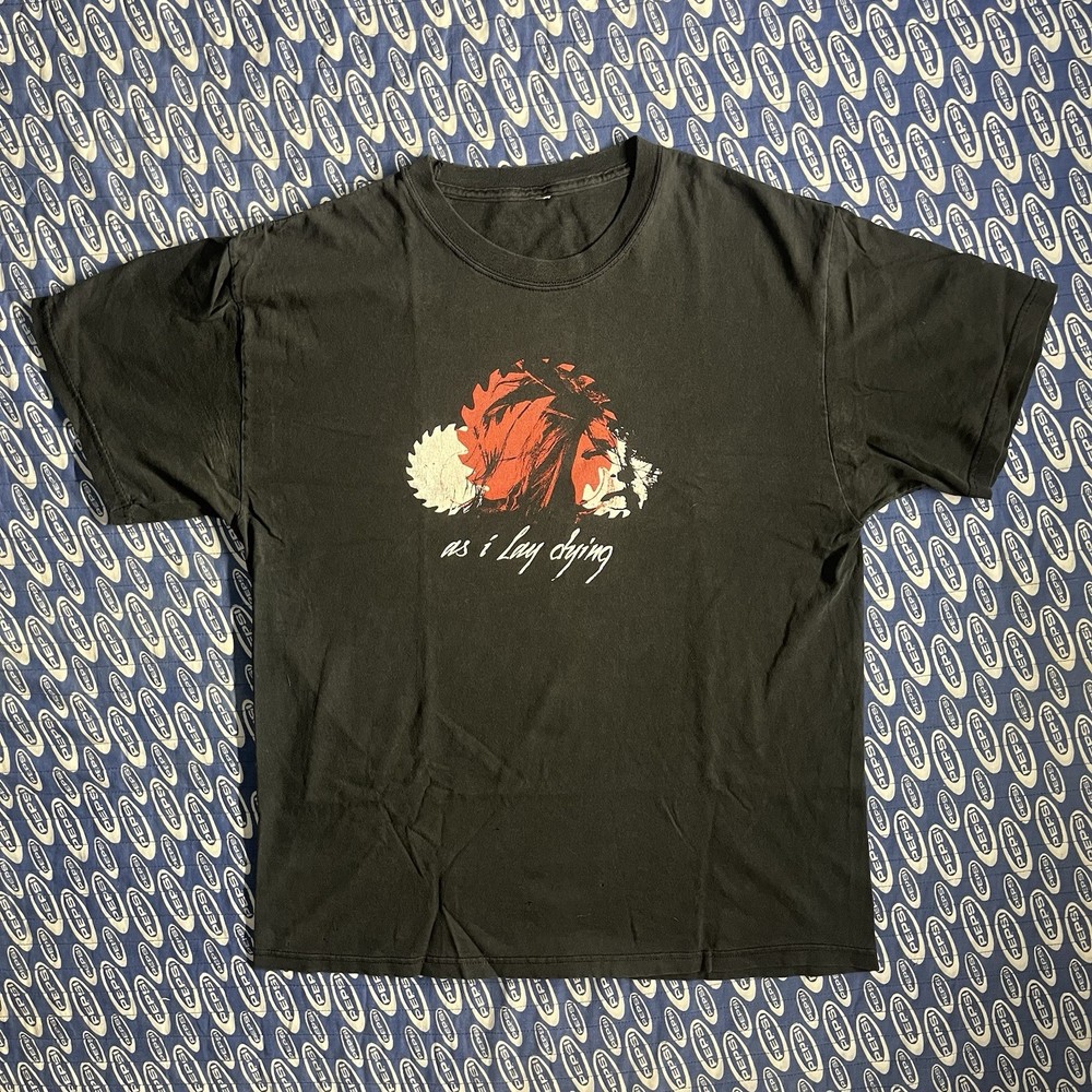 Vintage Y2K 2000s As I Lay Dying Metal Band T Shirt Rare Size Large Black