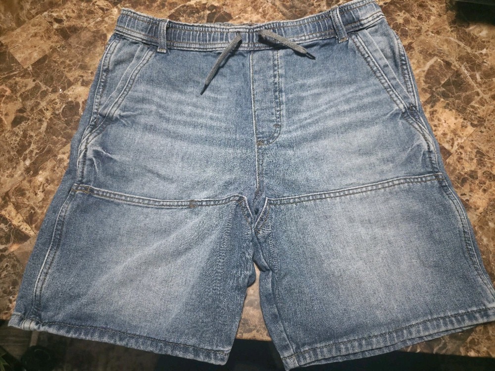 Wrangler Denim Shorts Blue Cotton Drawstring Waist, 3 Pockets  Boys Size XXL