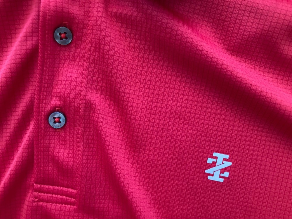 VINTAGE Izod Shirt Men's 2XL XXL Red Polo Casual Button Short Sleeve Collar Golf