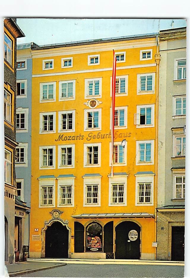 Postcard Mozarts birth house Salzburg Austria