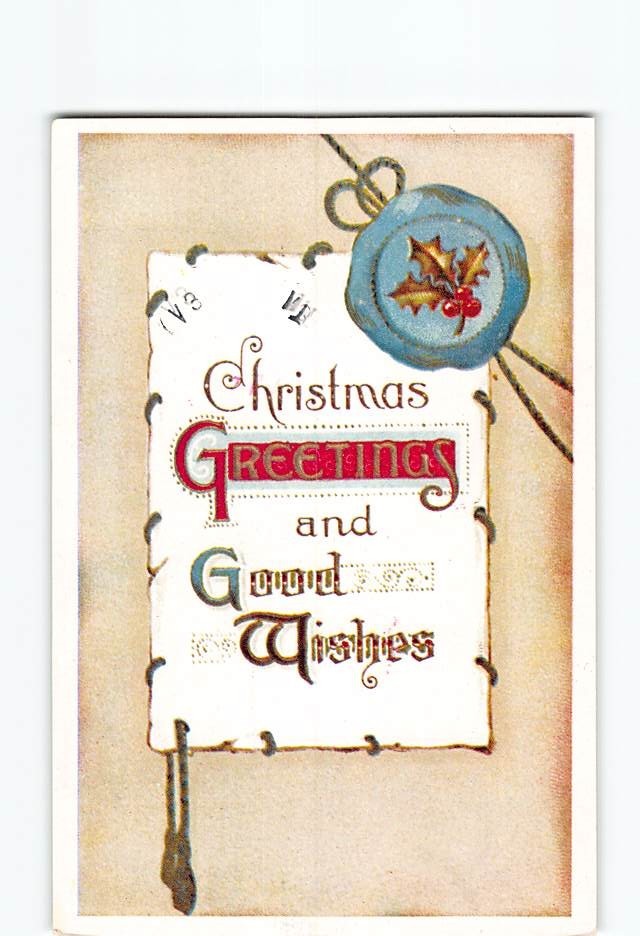 Postcard Christmas Holiday Greeting Card with Art Print