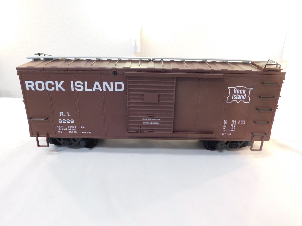 USA Trains R19104D G Scale Steel Box Car Rock Island #6228