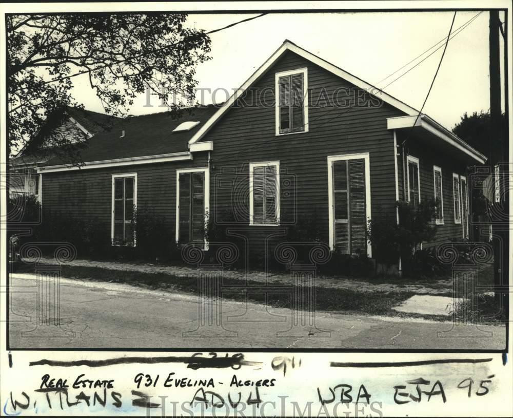 1981 Press Photo Exterior view of a house at 931 Evelina Street on the West Bank