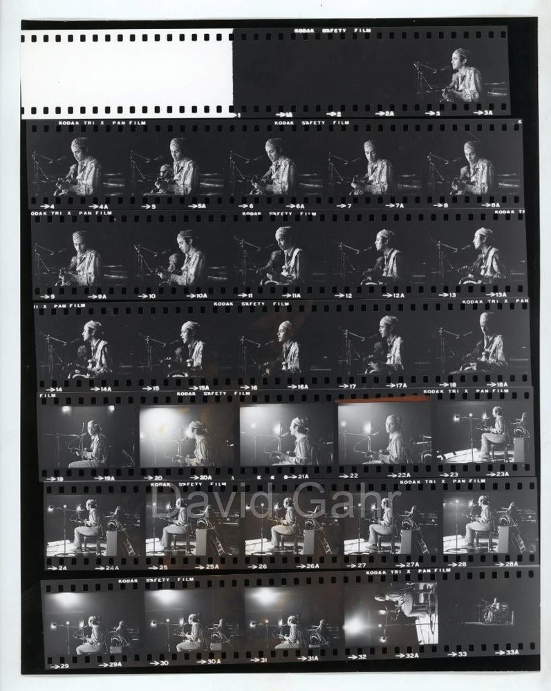 '72 Ry Cooder Town Hall NYC Folk Rock Original Gahr Contact Sheet Photo B716