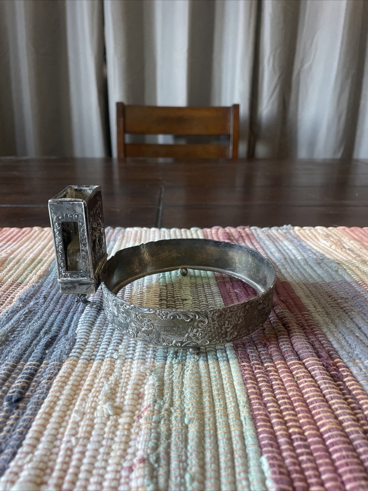 Silverplated Ashtray Holder with Match Box Holder/Striker Vintage