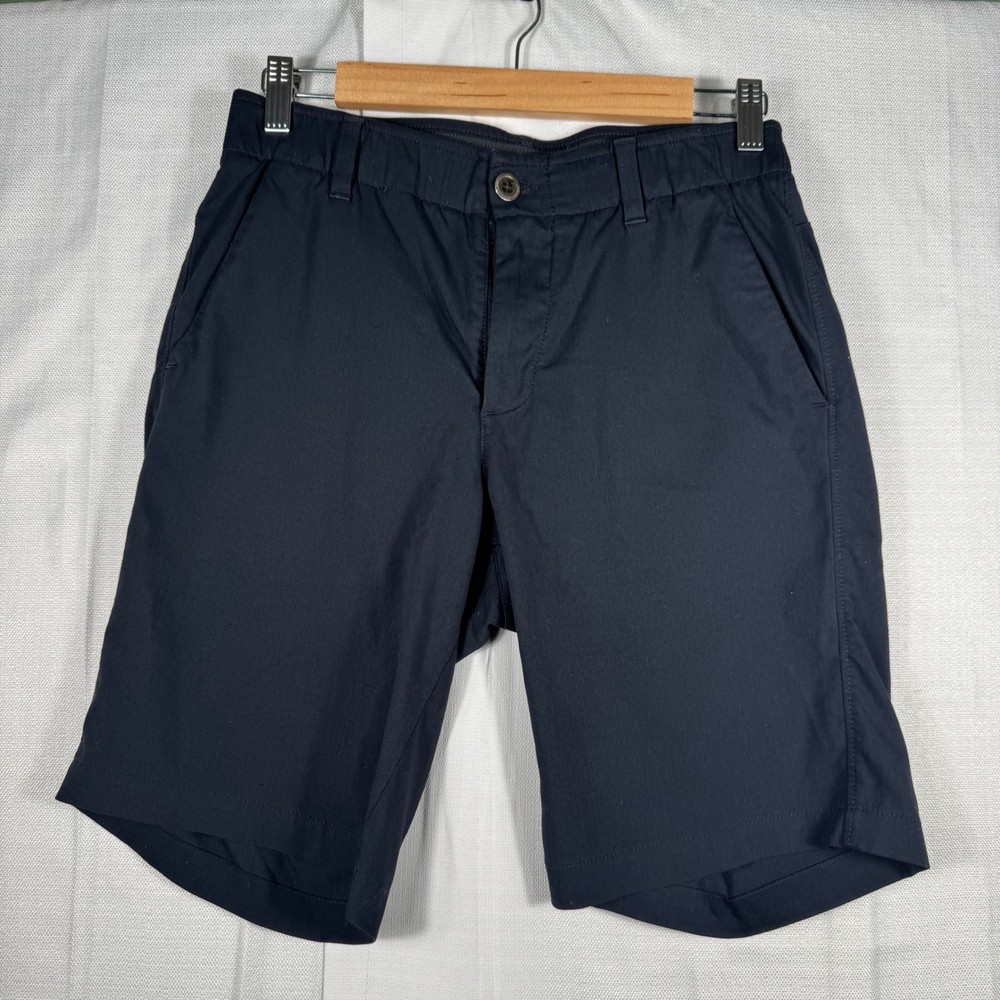 Under Armour HeatGear Mens Shorts Navy Blue Herringbone Golf Athletic Size 30