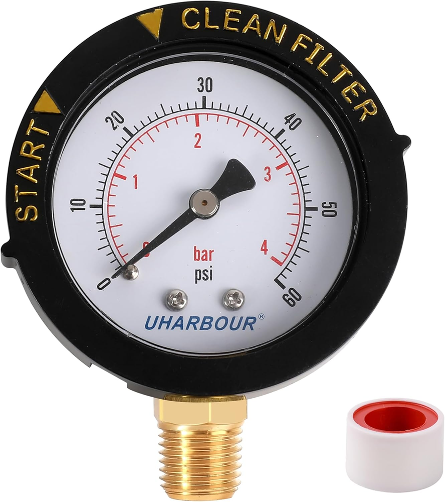 60PSI Pool Filter Pressure Gauge with 1/4