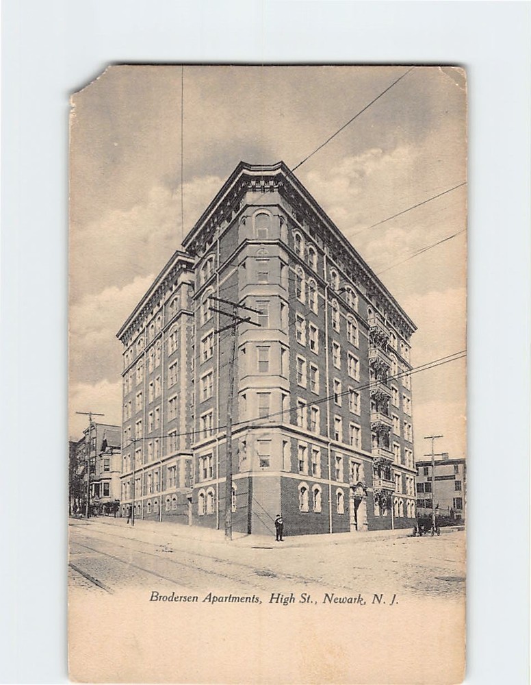 Postcard Brodersen Apartments High St. Newark NJ USA