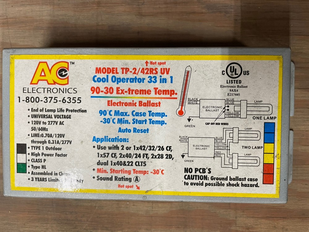 AC Electronics CSD-UV42RS UV Fluorescent Ballast NEW-image
