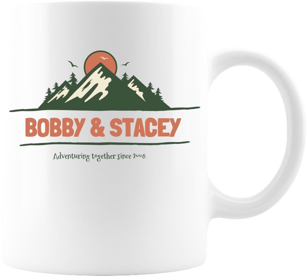 Adventuring Together Custom Personalize 11oz White Ceramic Coffee Mug Design 4