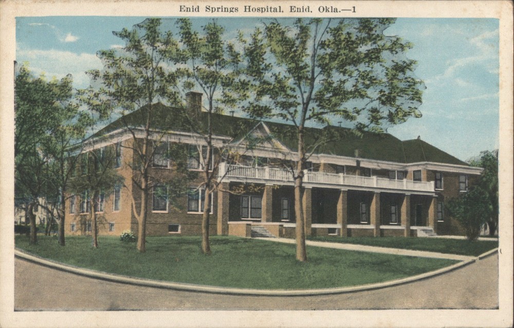 Enid, Oklahoma OK Enid Springs Hospital Kropp Original Vintage Postcard