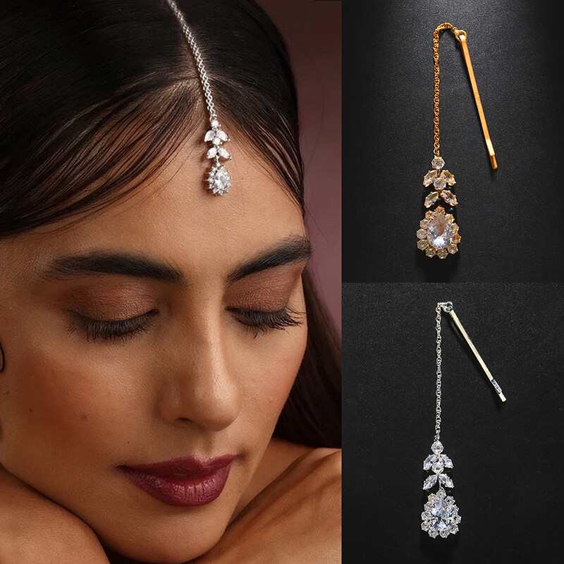 Bridal Forehead Chain Wedding Accessories Elegant Headband Zircon Hair Chaa5