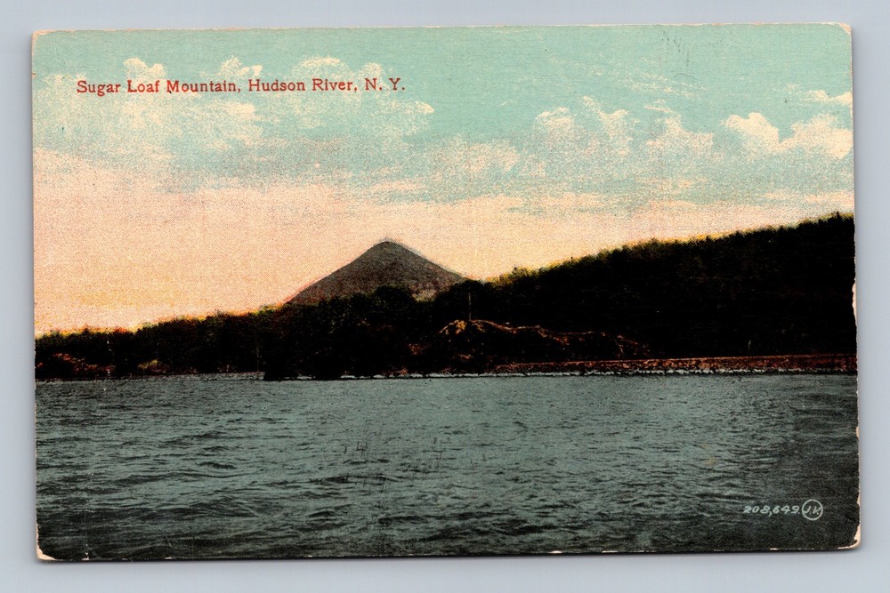 Vintage Sugar Loaf Mountain Hudson River NY Postcard by Valentine 1910s