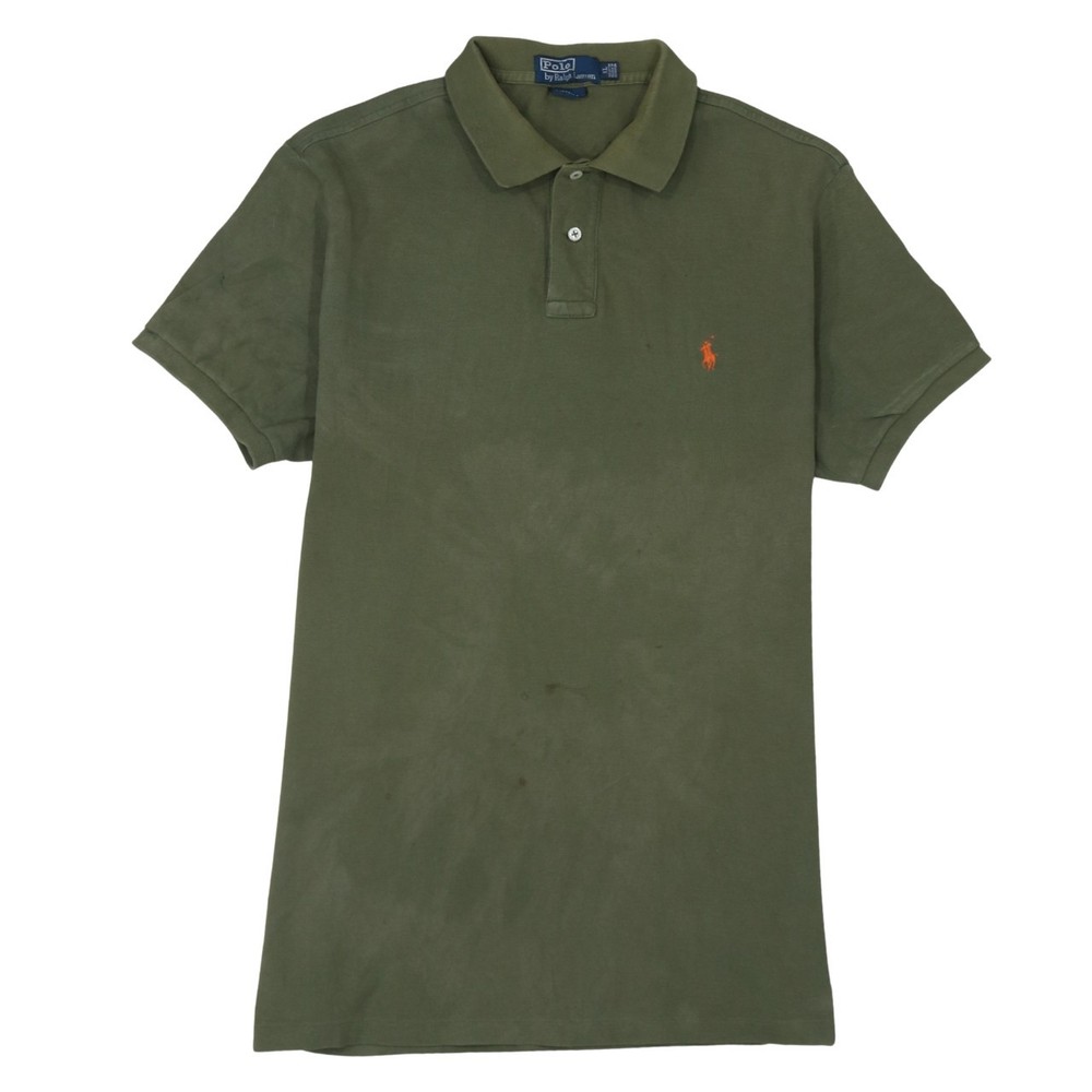Polo Ralph Lauren Womens Polo Shirt Olive Green Cotton Embroidered Pony Top XL