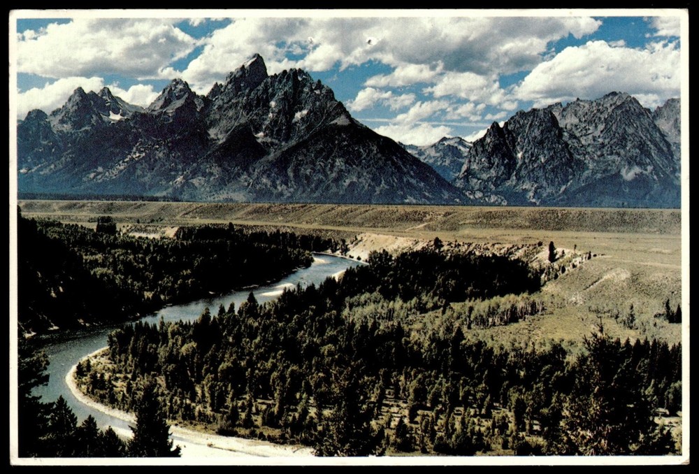 1983 Grand Teton National Park WY Snake River Mountains Postcard