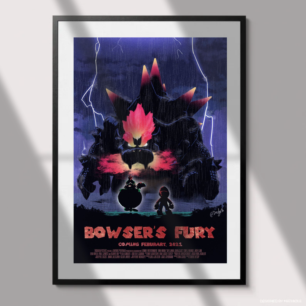 BOWSER'S FURY Poster SUPER MARIO GALAXY Art Print Nintendo Decor Gift