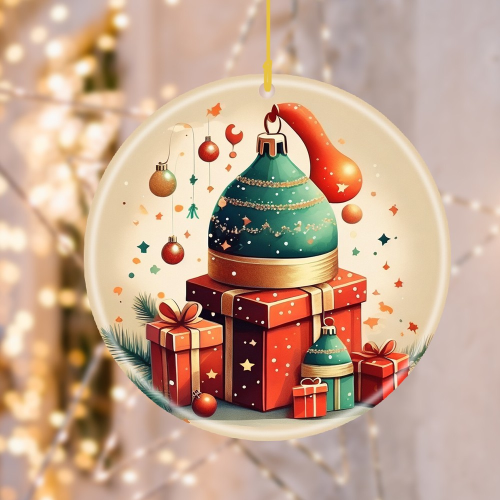 Custom Text Name personalized Image Ceramic Seasonal Ornament Christmas Accents