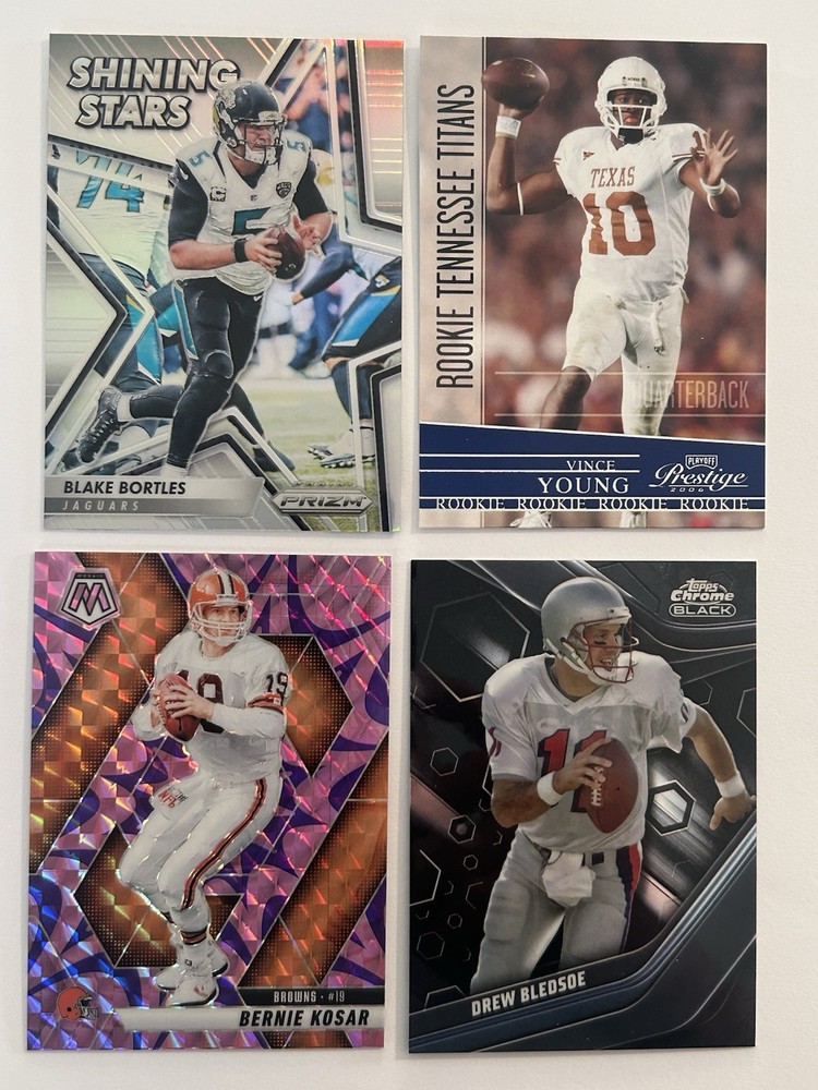 NFL QB Card Lot Vince Young Bledsoe Kosar Bortles Prizm Mosaic Chrome