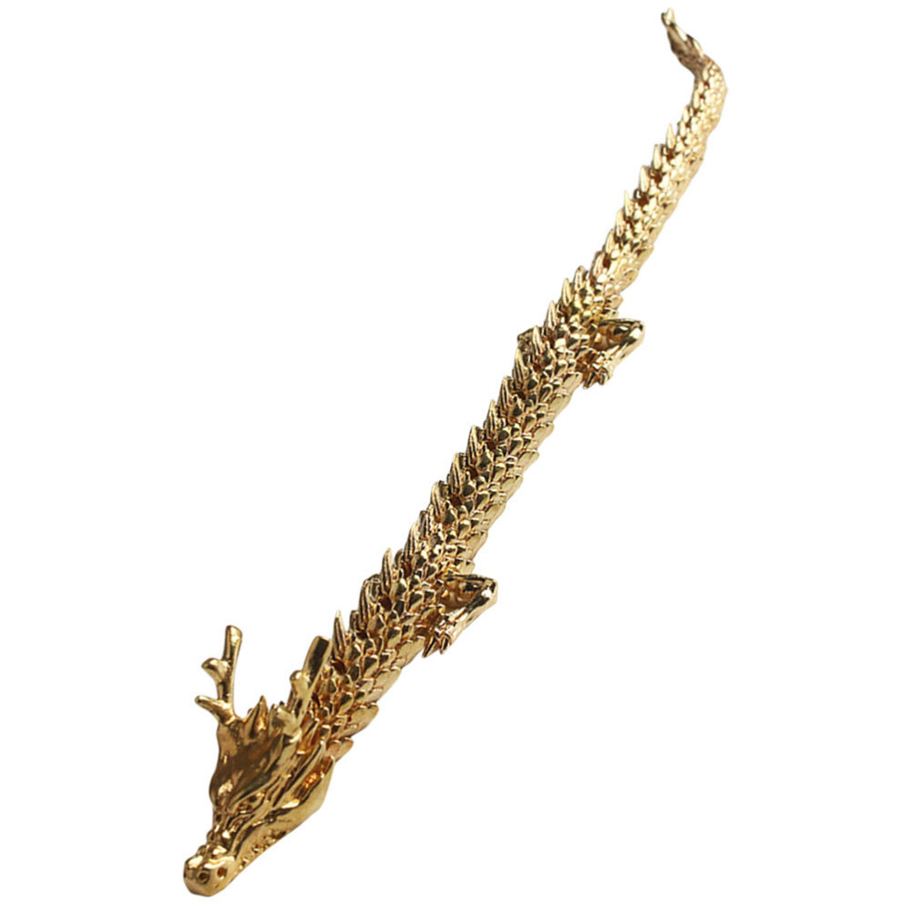2024 Zodiac Dragon Ornaments 3d Movable Brass Statue Feng Shui Golden Decor