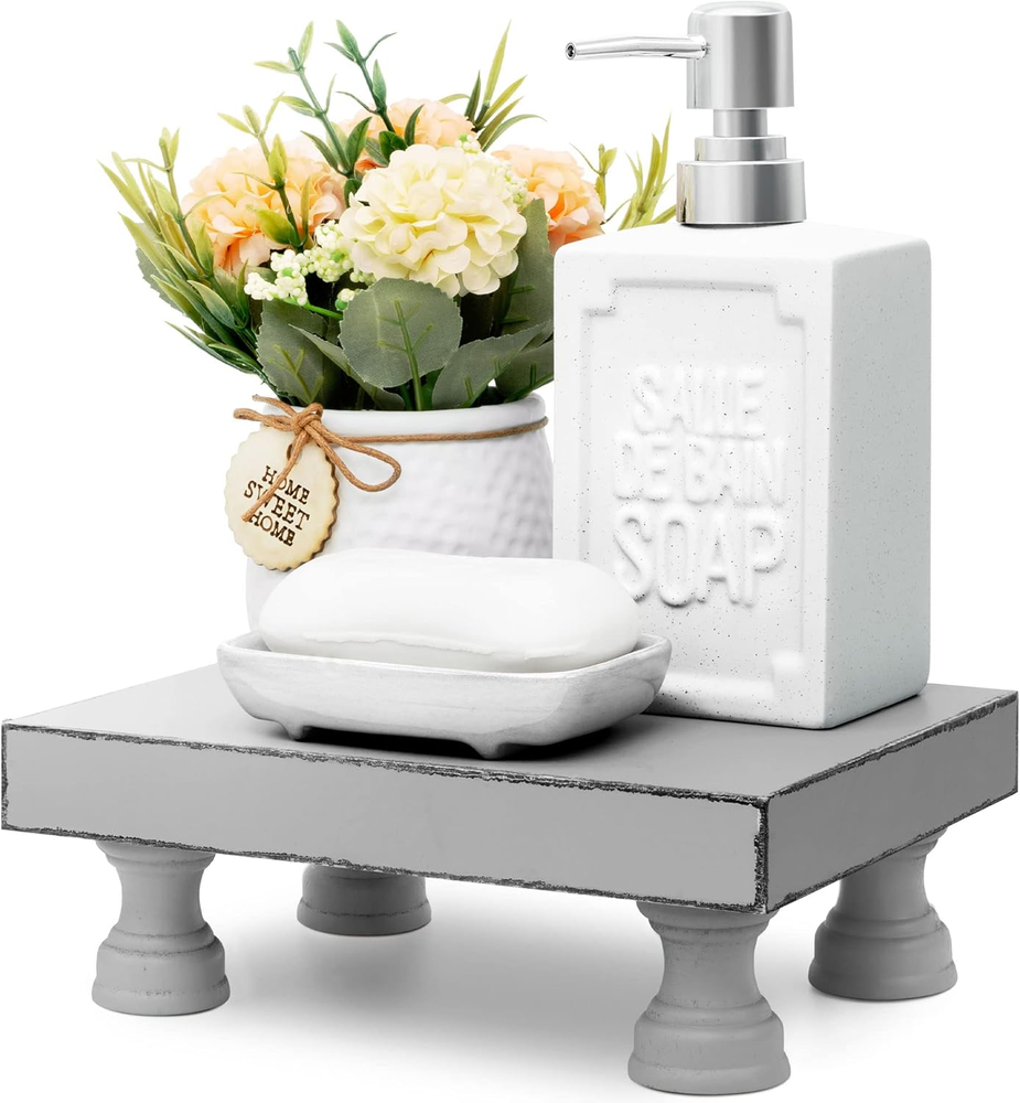 Decorative Wood Riser for Display : Modern Farmhouse Pedestal Stand for Home & K