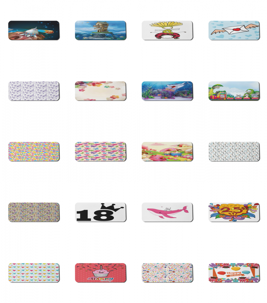 Ambesonne Cartoon Colorful Rectangle Non-Slip Mousepad, 31