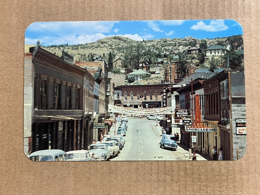 Postcard Central City CO Colorado Main Street Bar Old Cars Vintage PC