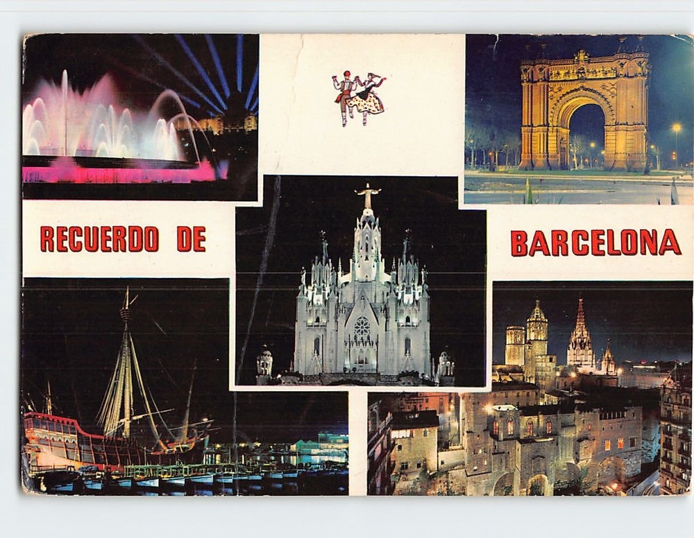 Postcard Scenes & Views Barcelona Spain