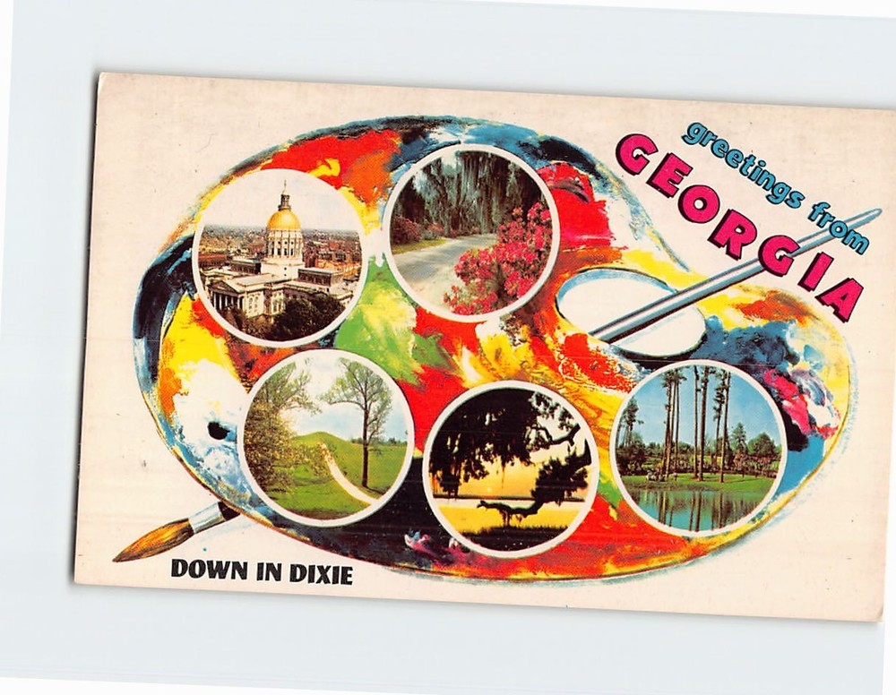 Postcard Down In Dixie Greetings from Georgia USA