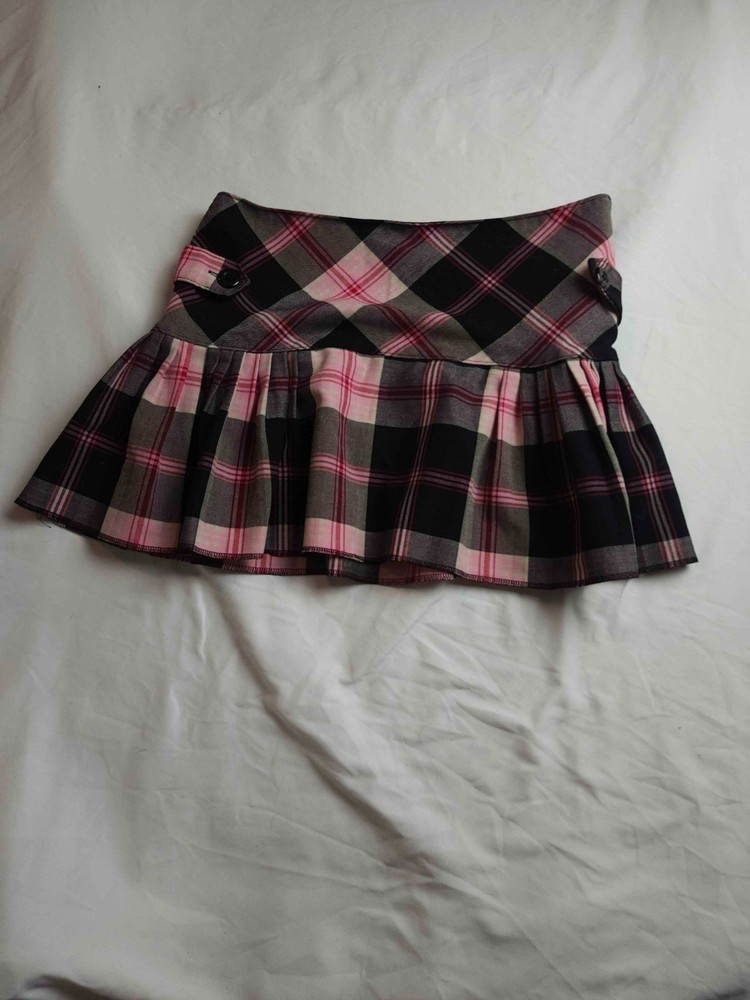 No Boundaries Mini Skirt Womens Size 9 Juniors Pink Plaid Pleated Preppy Casual
