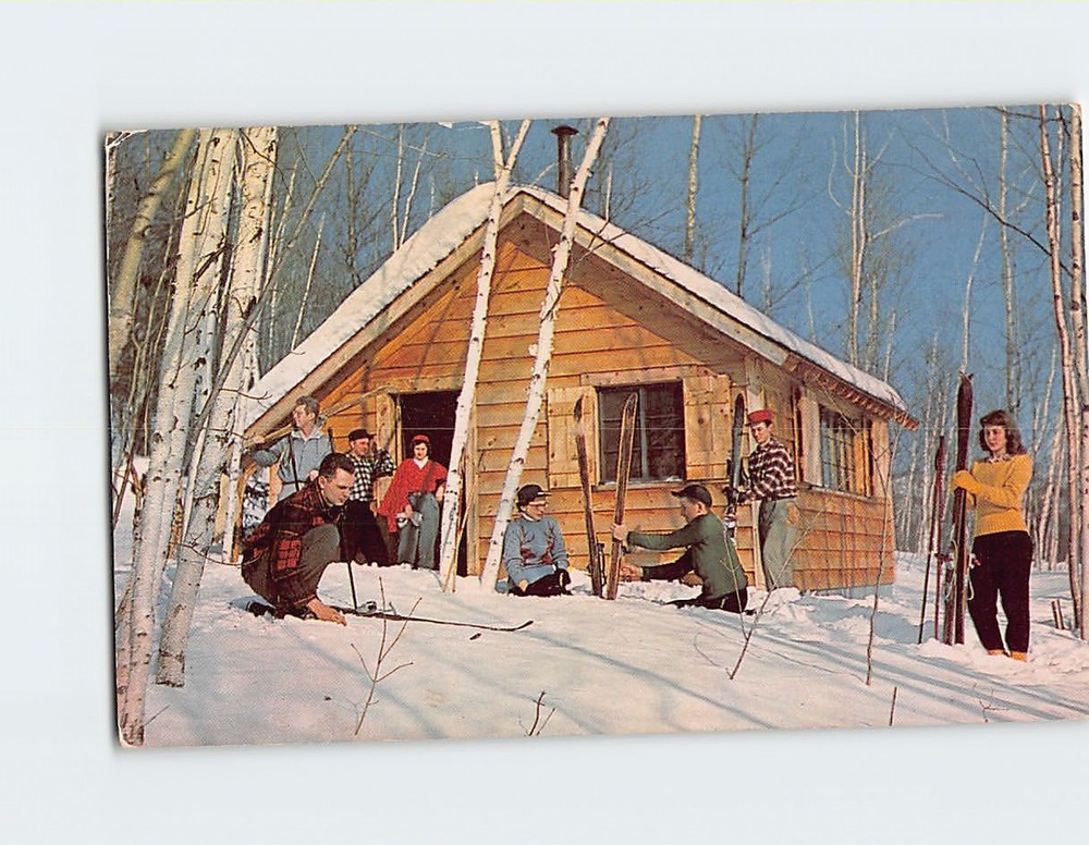 Postcard Skiing Fun In Michigan Greetings from Grayling Michigan USA