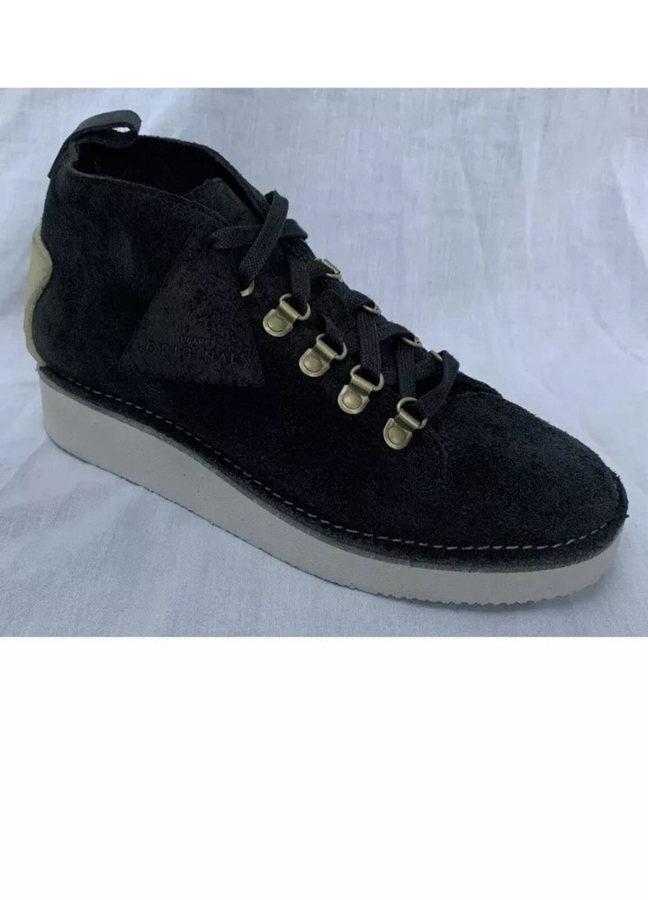 BNIB Clarks Originals Ladies Nala Hike Black Suede Ankle Boots 5 D / Eu 38