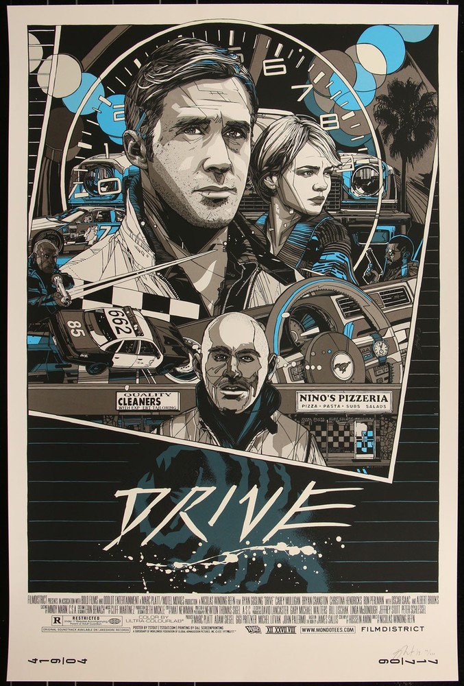 Drive (Variant) by Tyler Stout 44/250 Screen Print Movie Art Poster MondoSigned by Tyler Stout; 44/250; Measures 24