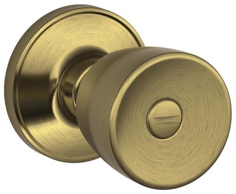 Schlage J40-BYR Byron Privacy Door Knob Set in Bright Brass Finish