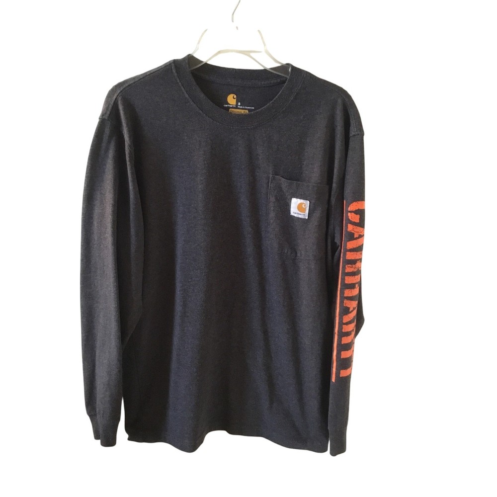 Carhartt Original Fit Spell Out Long Sleeve Long Sleeve Pocket T-shirt Size S