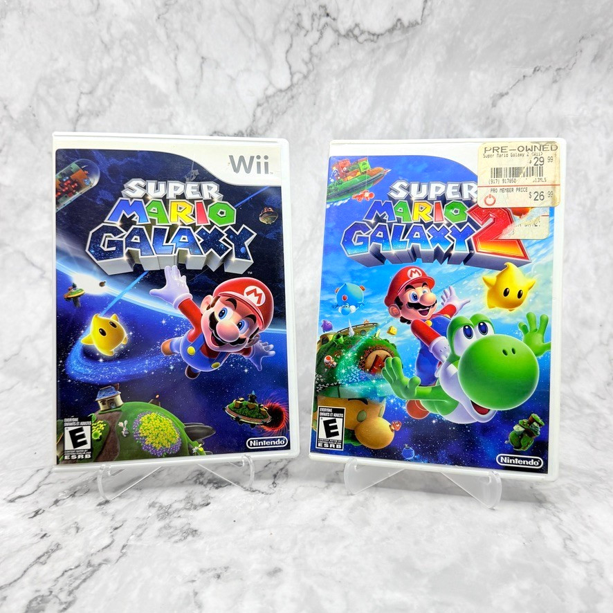 Super Mario Galaxy 1 & 2 Nintendo Wii Tested and Working!