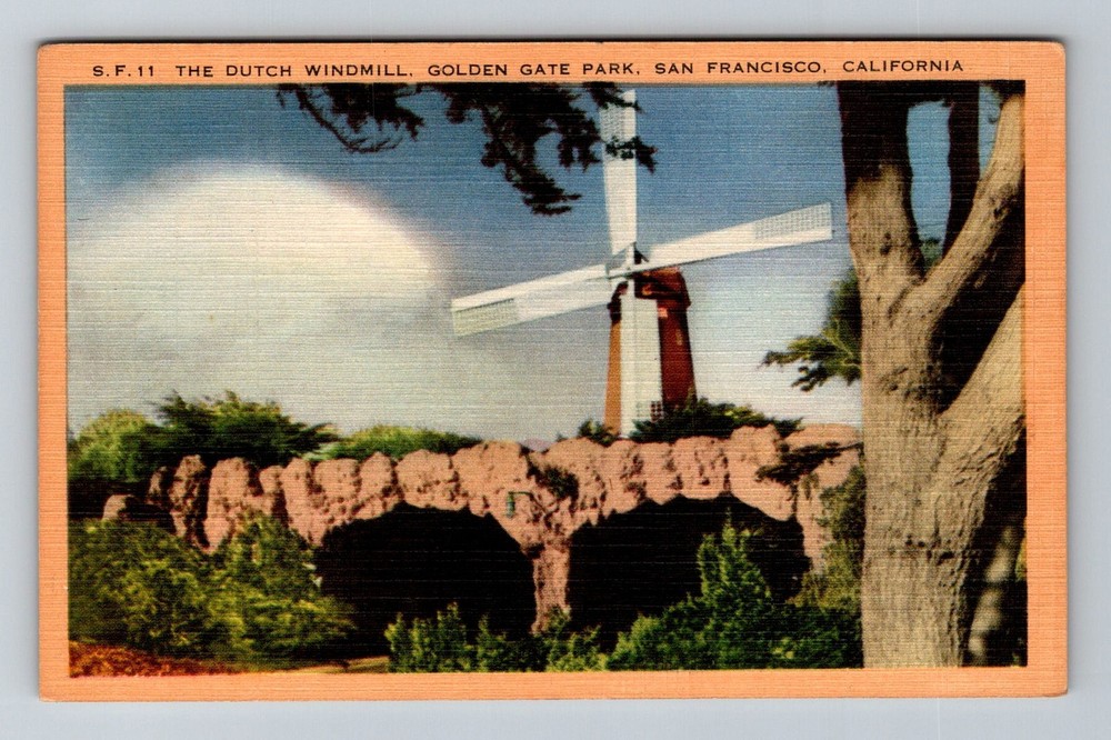 San Francisco, CA-California, Dutch Windmill Golden Gate Park Vintage Postcard