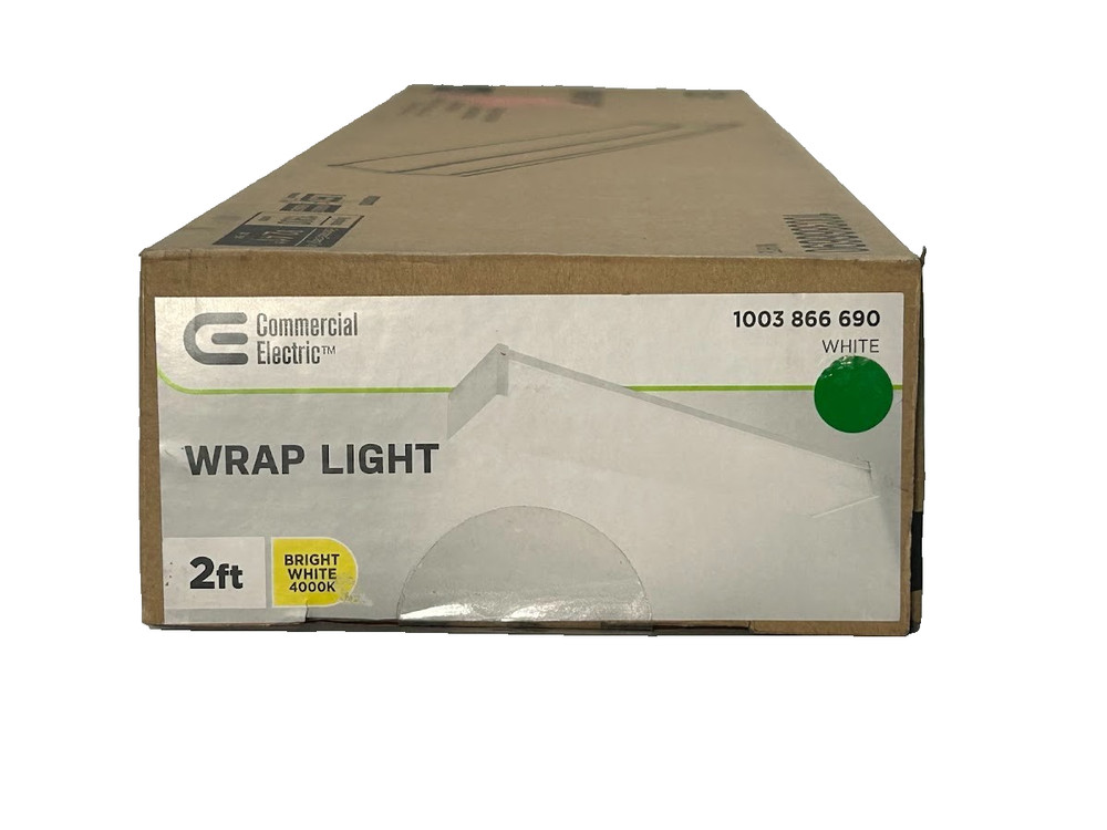 Commercial Electric 24 in. 4000K 1900-Lumen 120-Volt White Integrated LED