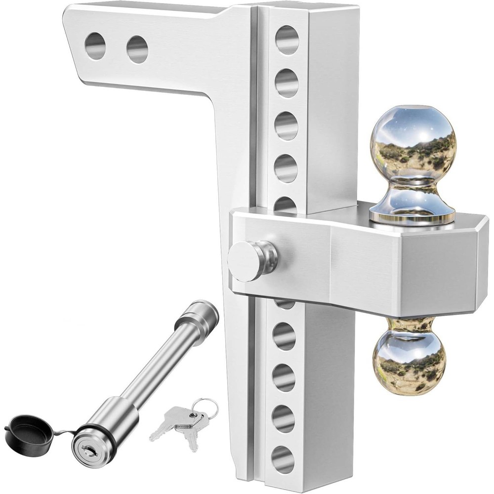 Adjustable Trailer Hitch, Fits 2-Inch Receiver Only, 10-Inch Drop/Rise 12,500 LB